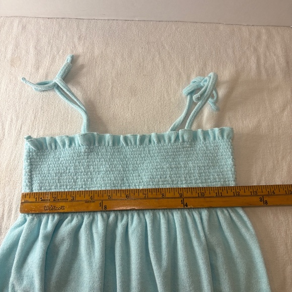Joe Boxer Terry Cloth Dress Swim Beach Cover Up Size 14/16 Y2K VTG Blue/Green - Picture 3 of 4